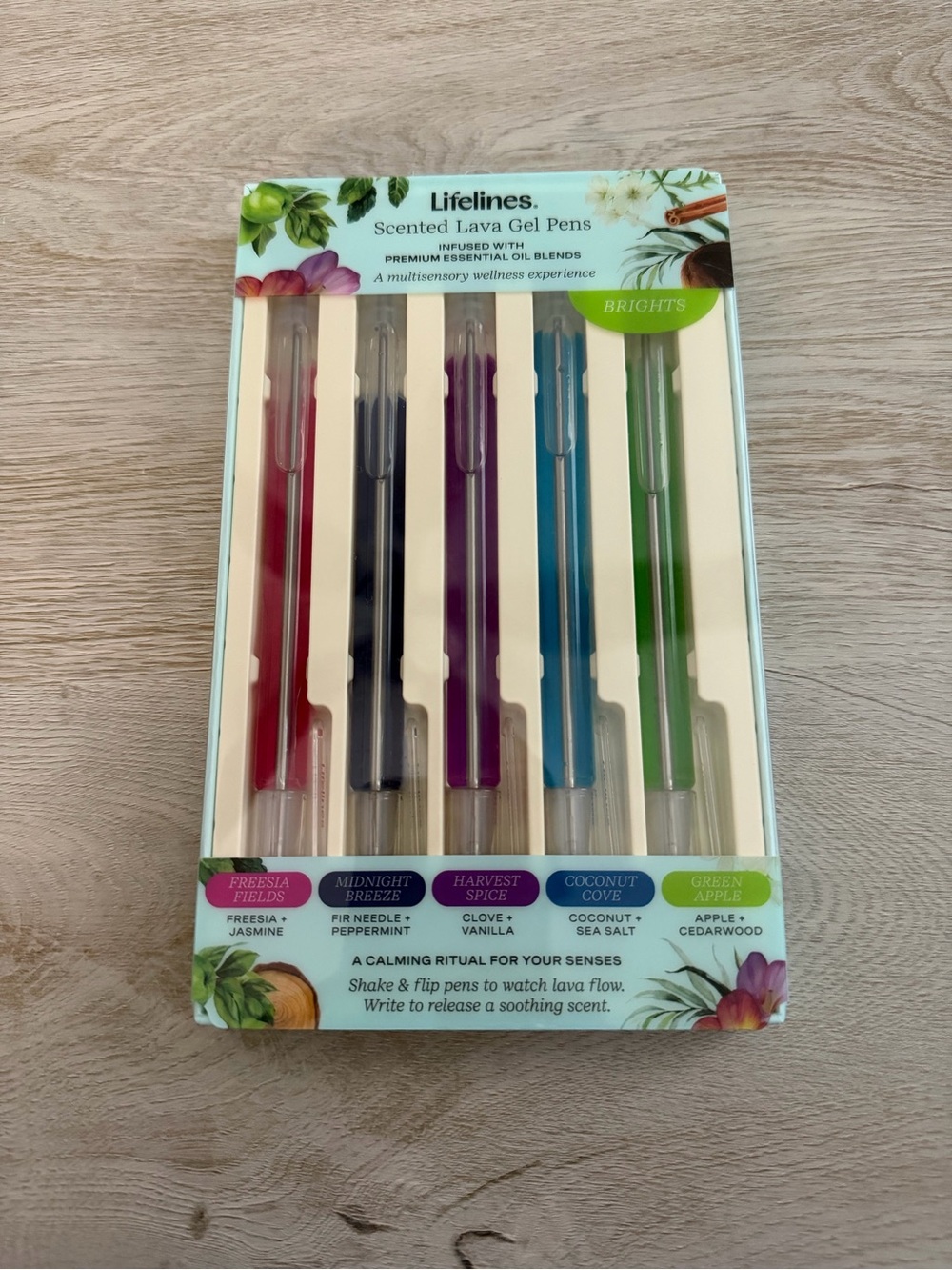Lifelines Bright Scented Lava Gel Pens - Red, Black, Purple, Blue, Green